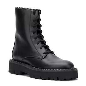 $595 Aquatalia Sadie Leather Combat Boots Size 9 new no box